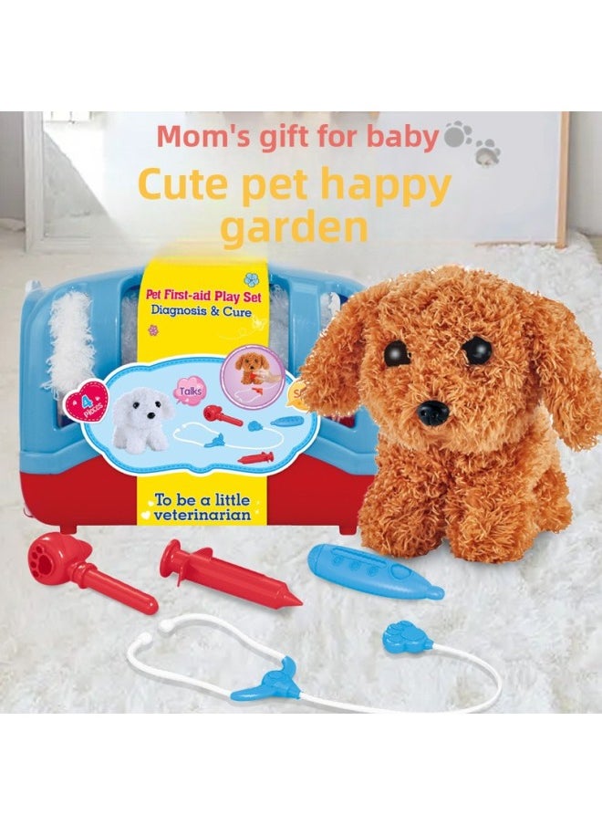 Children's Play House Simulation Electric Plush Puppy Can Talk, Sing, Cute And Pet Doctor Toy-Color:T811-1 Adorable Beautician  - Image 2