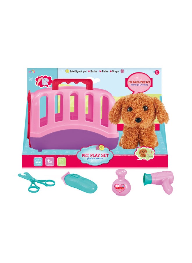 Children's Play House Simulation Electric Plush Puppy Can Talk, Sing, Cute And Pet Doctor Toy-Color:T811-1 Adorable Beautician  - Image 1