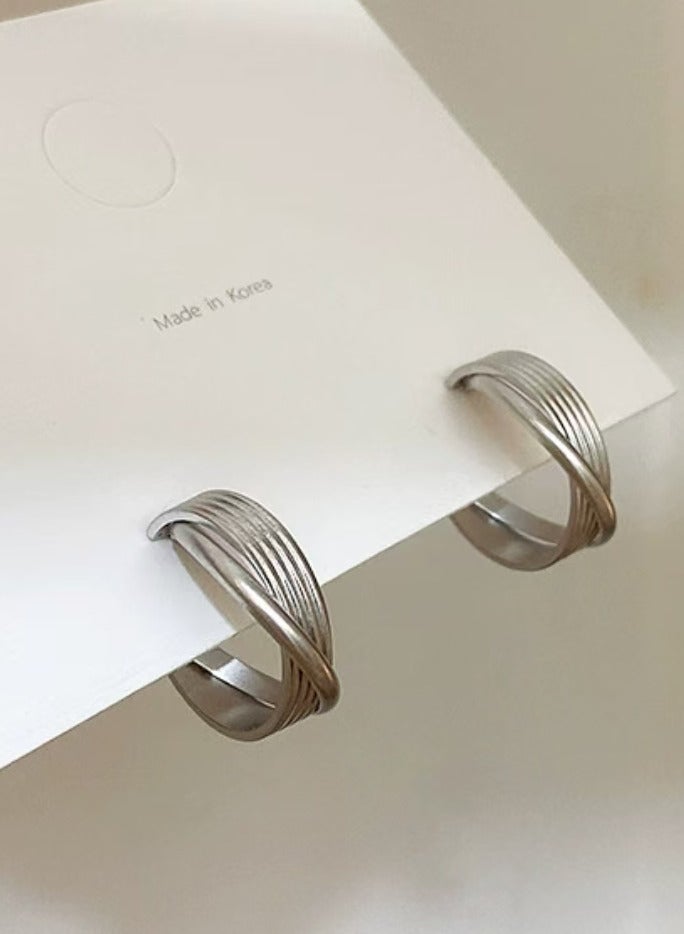 أقراط كورية، مزاج بسيط، تصميم متعدد الاستخدامات، أقراط معدنية أنيقة【تخفيضات سوبر ذكية】