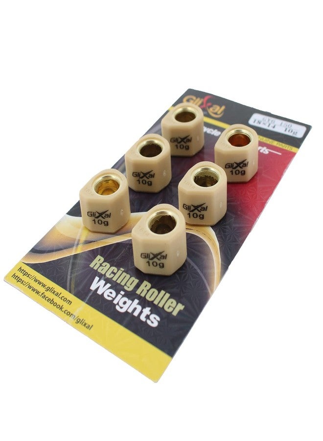 Glixal 18x14mm High Performance Polygon Variator Sliders, Racing Sliding Roller Weights 152QMI 157QMJ GY6 125cc 150cc Scooter Moped ATV (10 Gram) - Image 1