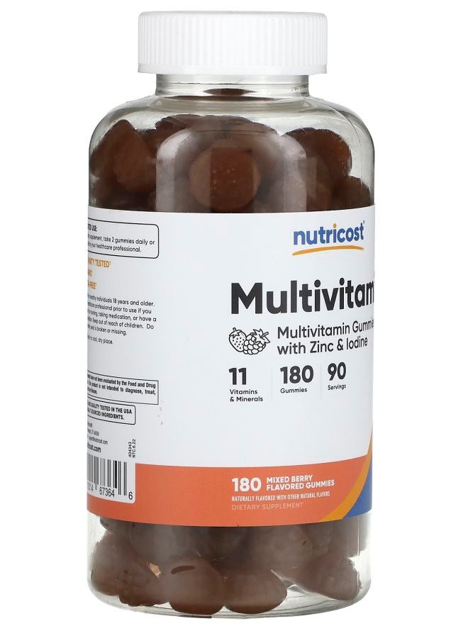 Nutricost Multivitamin Gummies with Zinc & Iodine Mixed Berry 180 Gummies - Image 2