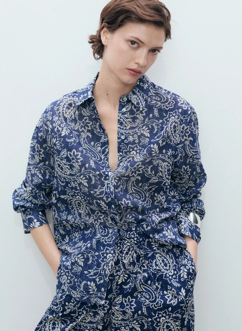مانجو Casual Printed Cotton Shirt