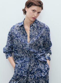 MANGO Casual Printed Cotton Shirt  - Image 1
