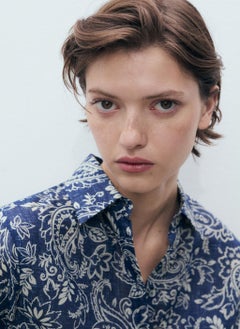 MANGO Casual Printed Cotton Shirt  - Image 4