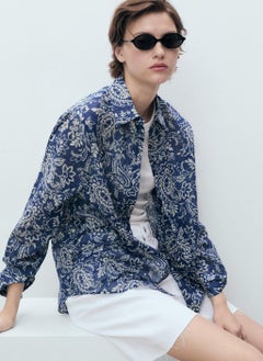 MANGO Casual Printed Cotton Shirt  - Image 3