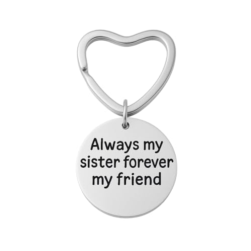 Infinity Collection - Stainless Steel Heart Keychain - "Always My Sister Forever My Friend" Engraved Giftable Accessory - Sister Jewelry - Image 1