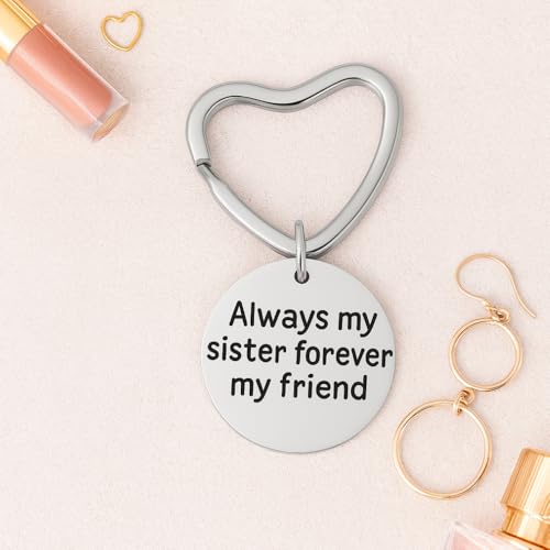 Infinity Collection - Stainless Steel Heart Keychain - "Always My Sister Forever My Friend" Engraved Giftable Accessory - Sister Jewelry - Image 2