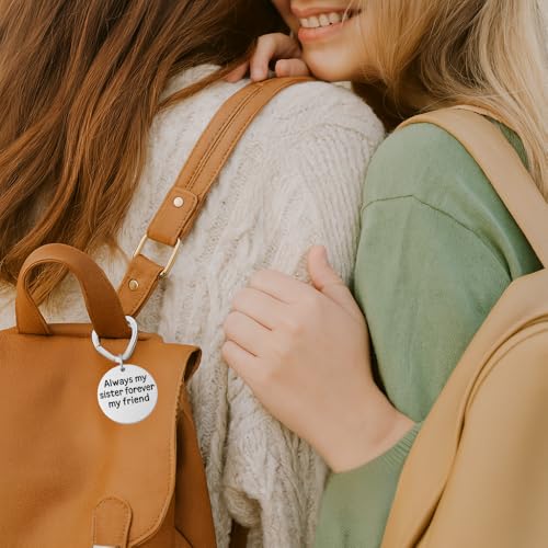Infinity Collection - Stainless Steel Heart Keychain - "Always My Sister Forever My Friend" Engraved Giftable Accessory - Sister Jewelry - Image 3