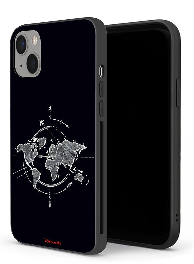 Tolwak Apple iPhone 13 Protective Case Compass Art - Image 1