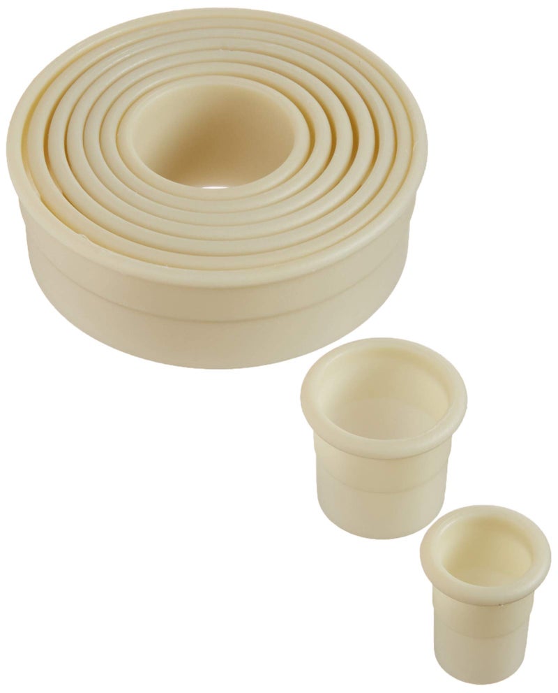 Mercer Culinary 9-Piece Round Plain Nylon Cutter Set,Off White - Image 4