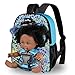 Nice2you Black Baby Doll with Backpack Carrier 10in American African Doll for Girls Toddlers Aged 2 Backpack for Baby Doll Accessories Storage Perfect for 1 2 3 4 5 6 Years Old Kids - Image 2