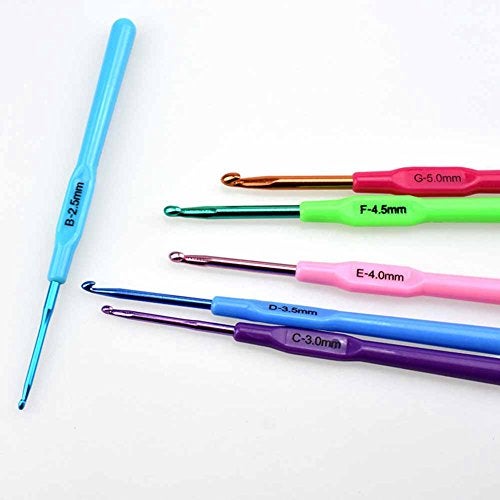 Fancyku Pack Of 6 Crochet Hooks 2Mm-5Mm Aluminium Knitting Needles Crochet Kit - Image 1