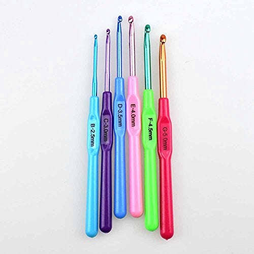 Fancyku Pack Of 6 Crochet Hooks 2Mm-5Mm Aluminium Knitting Needles Crochet Kit - Image 2