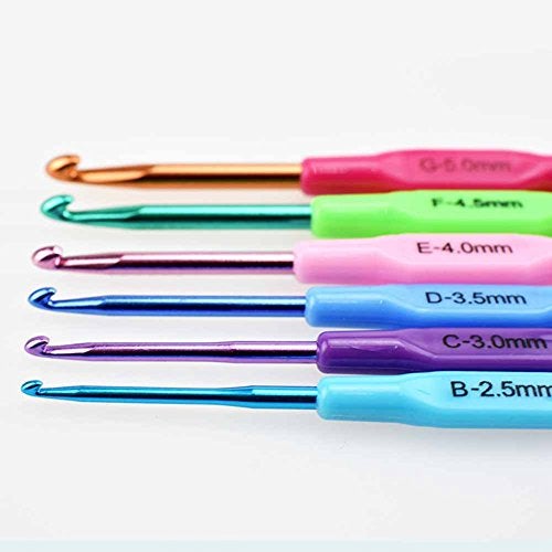 Fancyku Pack Of 6 Crochet Hooks 2Mm-5Mm Aluminium Knitting Needles Crochet Kit - Image 3