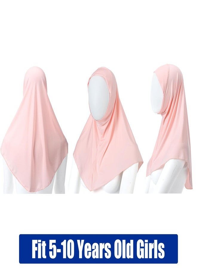Cozypower 4 Pcs Hijab Muslim for Girls Kids Head Scarf Shawls Neck Wrap Kids Headscarf Turban Ready to Wear Easy Instant(Classic Color) - Image 3