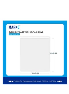 MARKQ 10 x 14 inches Clear Resealable Poly Mailers Bag, [90 Piece] Self-Sealing Plastic Cellophane Cello Bags for 10 x 14 Prints, T-Shirts, Flyers, Wedding Gifts Basket Supplies  - Image 2