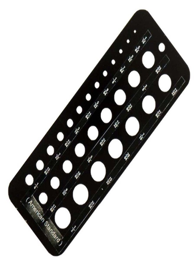 مقياس حفر تقليدي دقيق من الفولاذ المقاوم للصدأ باللون الأسود | قياسات من ١/١٦ بوصة إلى ١/٢ بوصة بزيادات ١/٦٤ بوصة | تصميم مسطح لصندوق الأدوات | مقاسات واضحة وسهلة القراءة | هيكل متين