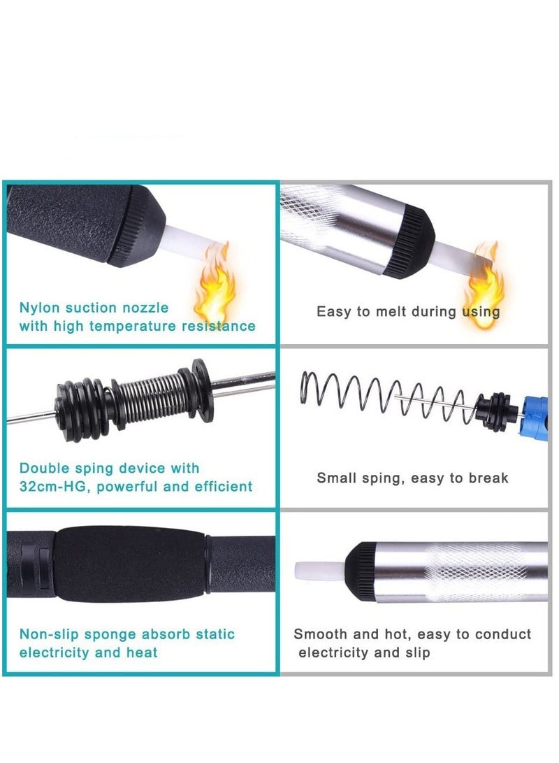 7 Pieces Solder Sucker Desoldering Wick Kit, Including 1 Pc Desoldering Sucker And 6 Pcs Solder Braid Wick, 2.0mm 2.5mm 3.0mm Width, 1.5m Length with Flux, Desoldering Vacuum Pump Solder Removal Tool - Image 3