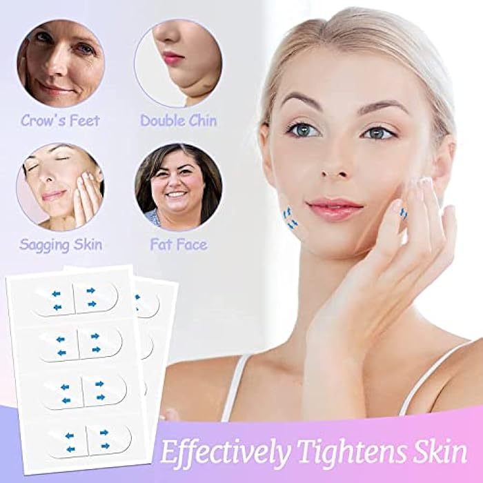 GABZ Face Lift Tape Instant Face Lifting Sticker Invisible Waterproof Elasticity Wrinkle Lift Patches Makeup Face Lift Tools for Instant Face, Neck Lift, Reduce Double Chin (Face Lift Tape (80)) - Image 3