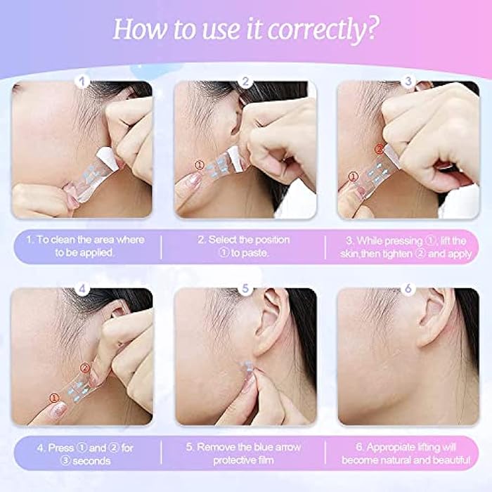 GABZ Face Lift Tape Instant Face Lifting Sticker Invisible Waterproof Elasticity Wrinkle Lift Patches Makeup Face Lift Tools for Instant Face, Neck Lift, Reduce Double Chin (Face Lift Tape (80)) - Image 5