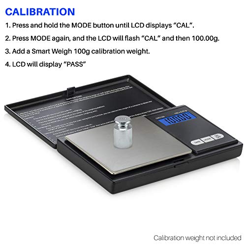 Smart Weigh Digital Pocket Gram Scale,100g x 0.01g Digital Gram Scale, Jewelry Scale, Food Scale, Kitchen Scale Black, Battery Included - Image 5