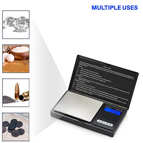 Smart Weigh Digital Pocket Gram Scale,100g x 0.01g Digital Gram Scale, Jewelry Scale, Food Scale, Kitchen Scale Black, Battery Included - Image 3