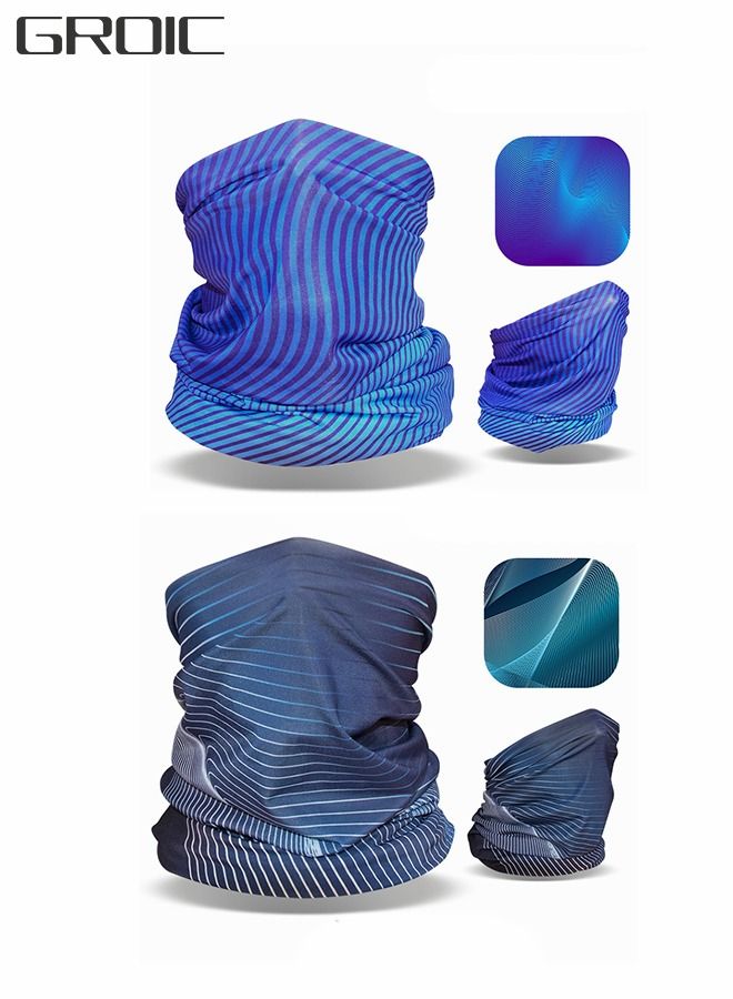 GROIC 2 Pack Neck Gaiter Mask Face Scarf Bandana Tube Cover Headwear Balaclava Headband Headwrap,UPF 50 Face Mask,UV Sun Protection,Cycling Collar  - Image 1