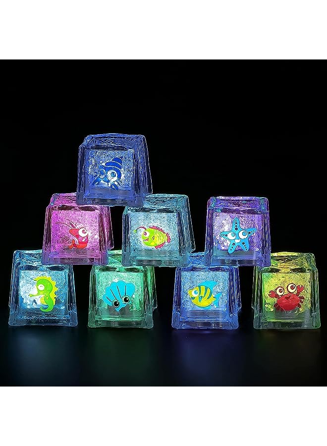 vesus Pcs Baby Bath Toys, Glowing Color Changing Ice Cube Glowing Color Changing LED Light Baby Light Up Bathtub Toys for Bathroom Shower Game Swimming Pool Party - Image 1