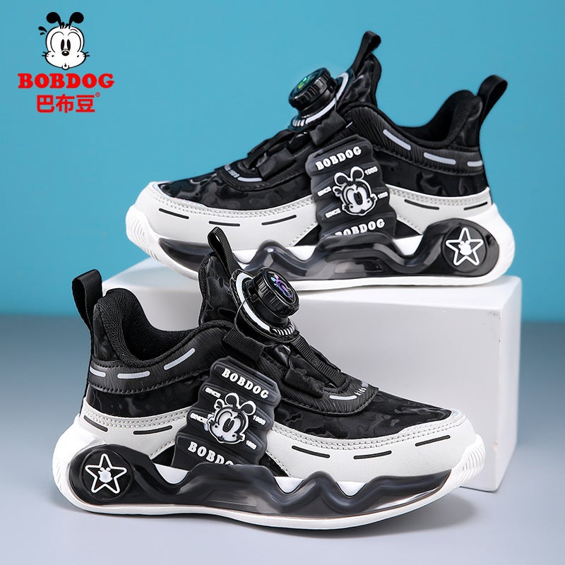 Babu Bean Children'S Shoes Boys Cotton Shoes Fleece-Lined Warm Cotton Winter Shoes Leather Sneaker For Children - Image 1