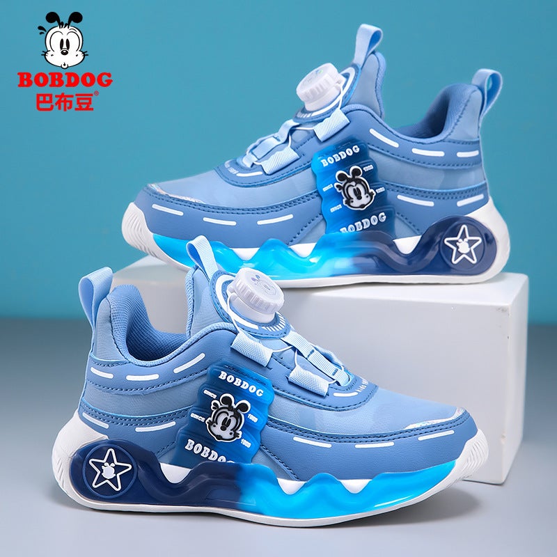 Babu Bean Children'S Shoes Boys Cotton Shoes Fleece-Lined Warm Cotton Winter Shoes Leather Sneaker For Children - Image 2