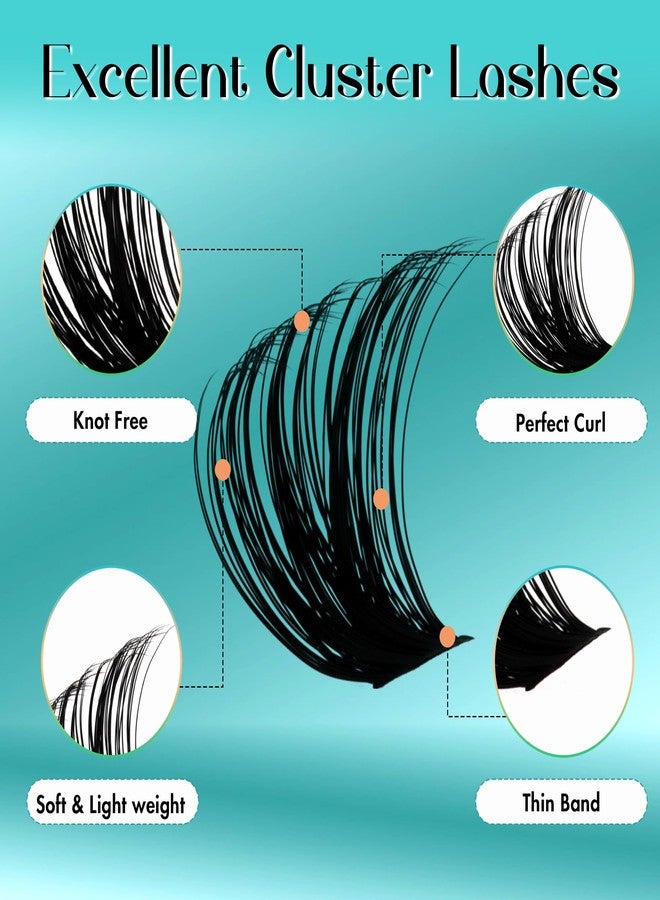 GEMERRY Lash Clusters 280pcs 80D DIY Eyelash Extension D Curl Individual Lash Cluster Natural Eyelash Extension Mixed Tray Reusable Handmade Home Application (80D-0.07D-10-18MIX) - Image 3