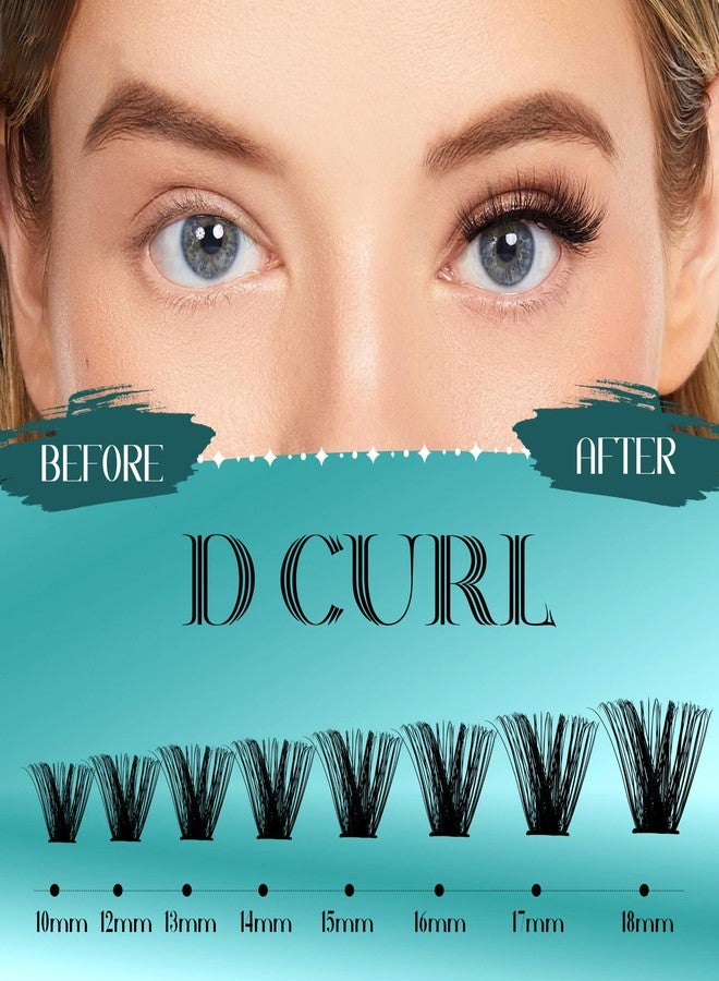 GEMERRY Lash Clusters 280pcs 80D DIY Eyelash Extension D Curl Individual Lash Cluster Natural Eyelash Extension Mixed Tray Reusable Handmade Home Application (80D-0.07D-10-18MIX) - Image 4