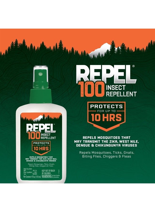 repel - 100 Insect Repellent, Pump Spray, 4-Fluid Ounces, 10-Hour Protection - Image 1