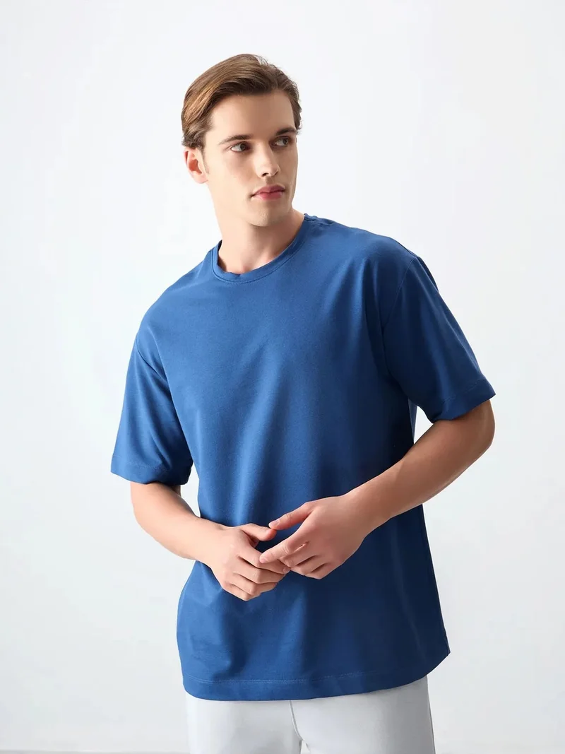 تومي لايف TOMMY Oversized Cotton Blend Crew Neck T-Shirt