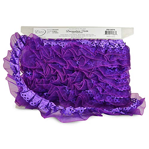 Expo International Expo IR8106PR-10 10 yd of Ruffle Trim, Purple - Image 3