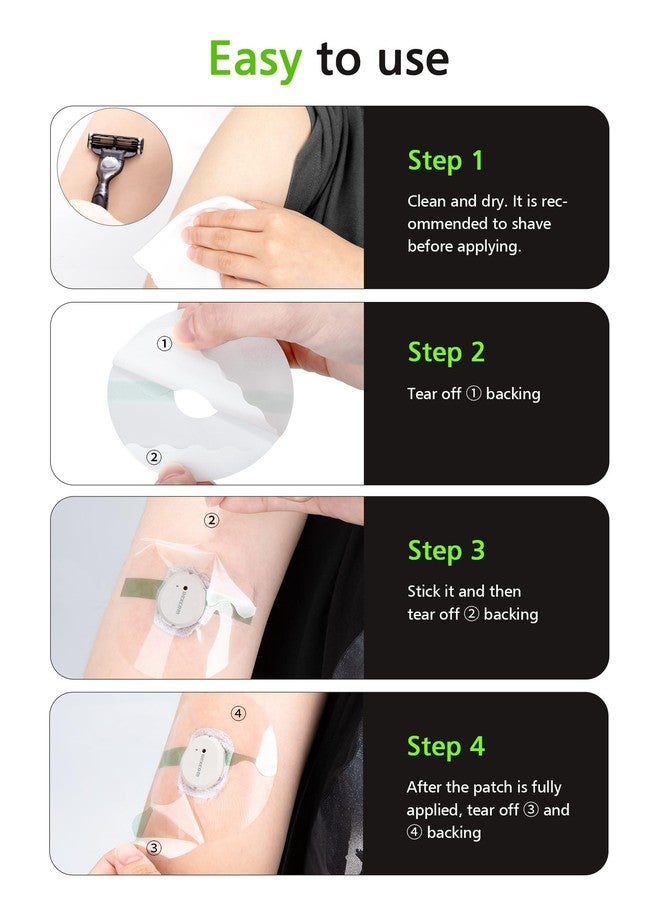 SUNMON 60 Packs Dexcom G7 Over Patches Waterproof - G7 Dexcom Over Patch, Adhesive Patches Pre-Cut Long Lasting for 10-14 Days, Not Included Dexcom G7 Sensor (Transparent - Image 5