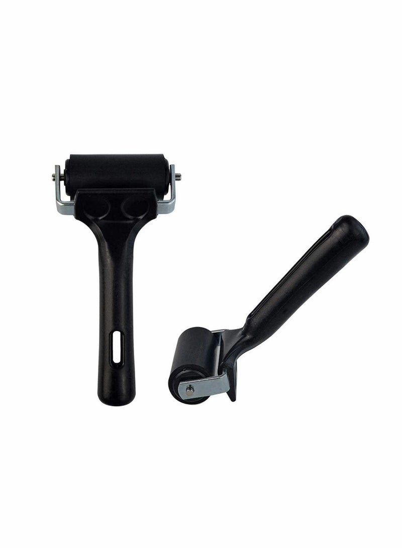 2 Pack Soft Rubber Brayer, Rubber Brayer Roller Paint Brush Ink Applicator, Sturdy and Durable, with Good Elasticity, Easy to Use, Art Craft Oil Painting Tool (3.8 and 2.2 inch) - Image 3