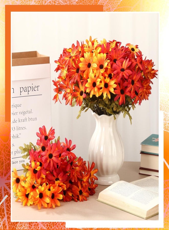 XunYee 12 Pcs Artificial Fall Flowers Faux Mums Bright Flowers Assorted Fake Silk Mums Chrysanthemums Bouquet Autumn Marigold for Vase Table Floral Arrangement for Wedding Home Outdoor Decorations - Image 3