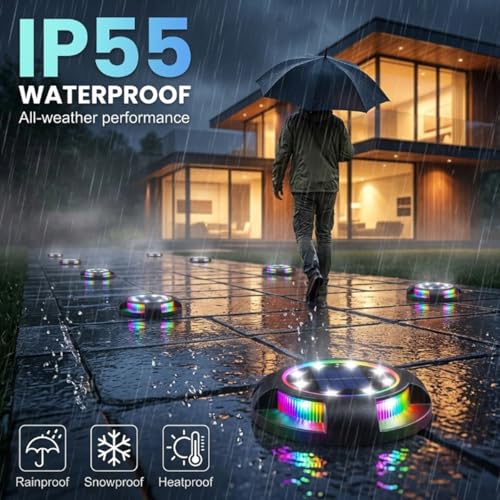 hardoll plastic Solar Ground Light Decorative RGB+White Color LED Waterproof for Outdoor Home Garden Pathway Lawn Driveway(Pack of 1) - Image 3