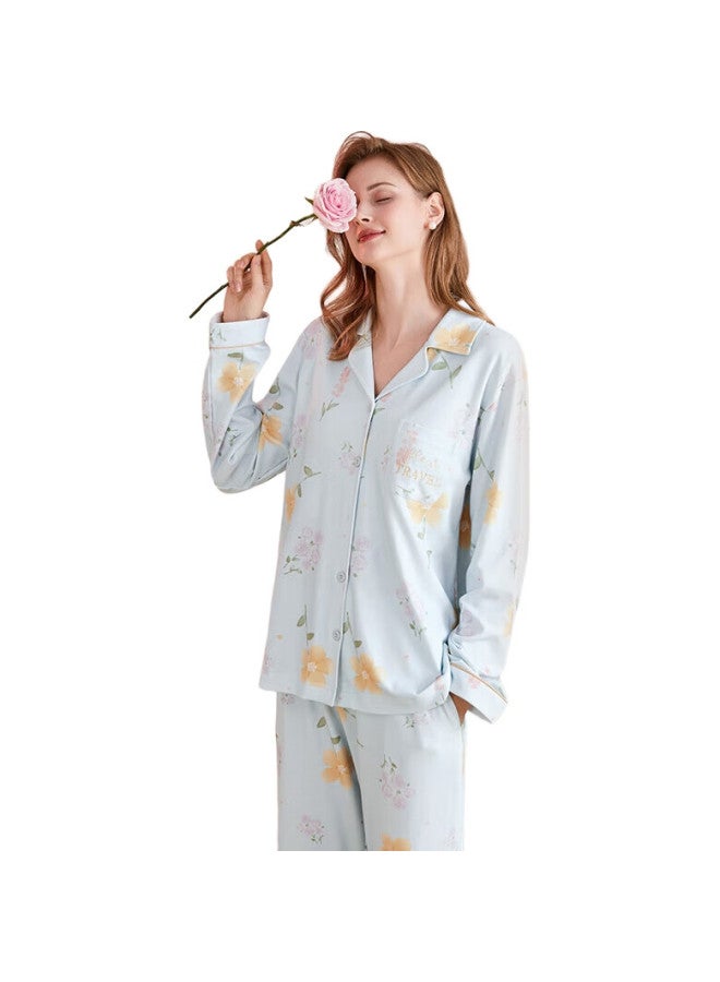 Fenton Women'S Pajamas With Chest Pads For Autumn And Winter, 5A Antibacterial Cardigan Long-Sleeve Loungewear Set, Mother'S Day Gift For Mom - Image 3