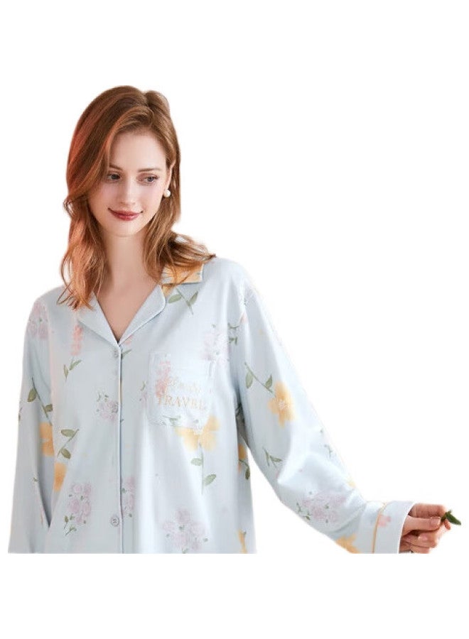 Fenton Women'S Pajamas With Chest Pads For Autumn And Winter, 5A Antibacterial Cardigan Long-Sleeve Loungewear Set, Mother'S Day Gift For Mom - Image 1