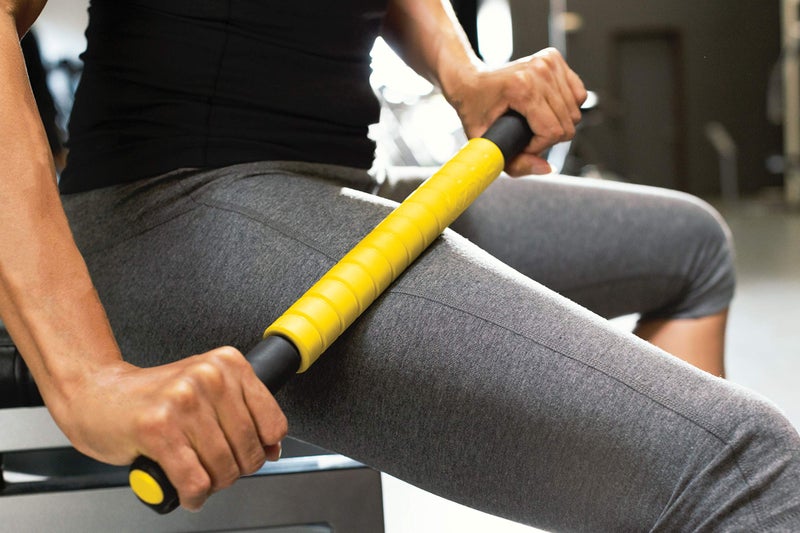 SKLZ Massage Bar Handheld Muscle Roller Massage Stick for Physical Therapy, Original Size , Yellow/Black , 20" - Image 5