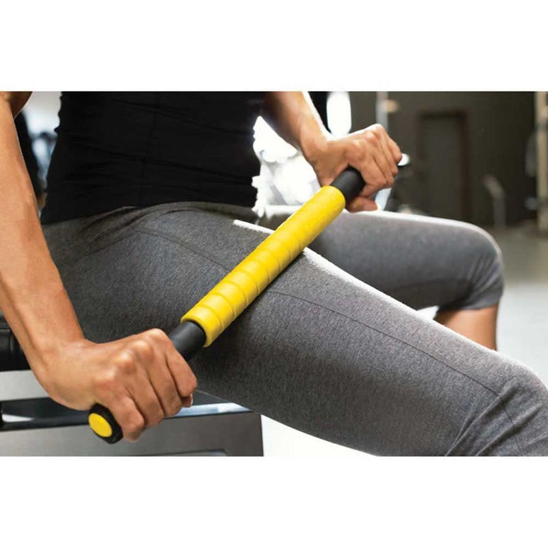 SKLZ Massage Bar Handheld Muscle Roller Massage Stick for Physical Therapy, Original Size , Yellow/Black , 20" - Image 3