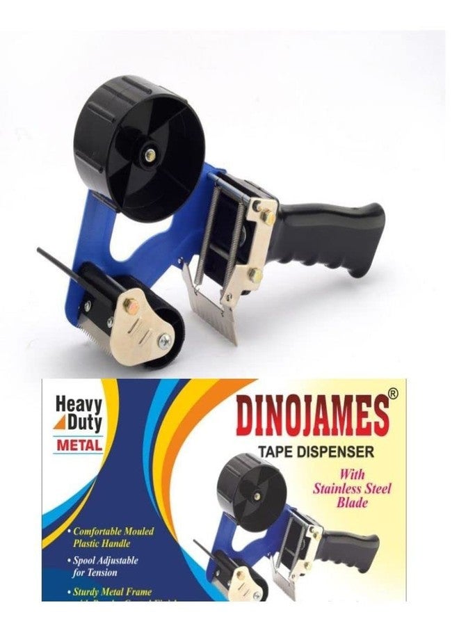 Dinojames Heavy Duty Manual Hand Operated Tape Dispenser 50 mm or 2 inch with 2 inch PVC Transparent Tape Roll - Image 2