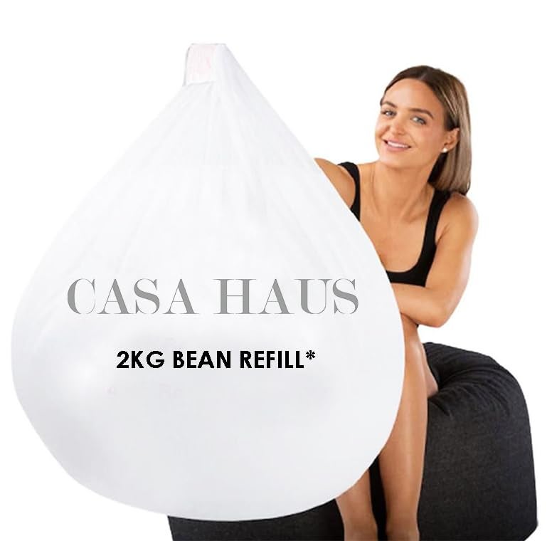 Casa Haus Casa Haus Premium Virgin Grade Thermocol Balls Refill for Pillows Sofa Bean Bags Soft Toys Beans for Bean Bag Refill 2 kg White