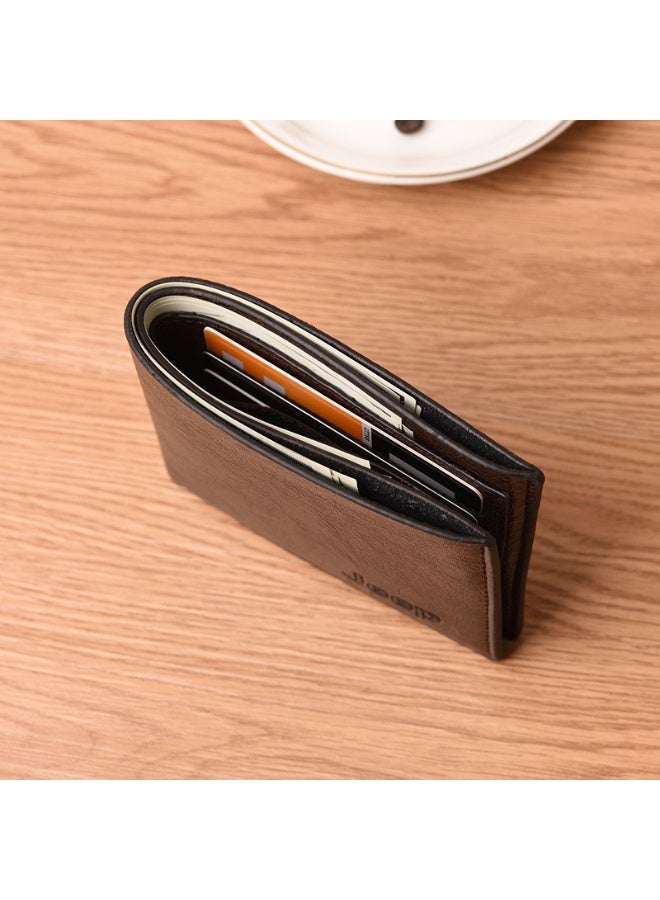 Jeep Buluo JEEP Men’s RFID Blocking Short Wallet – Compact Anti-Theft Bifold Wallet with Multiple Card Slots, ID Window, Cotton Blend Material, Casual Slim Card Holder - Image 3