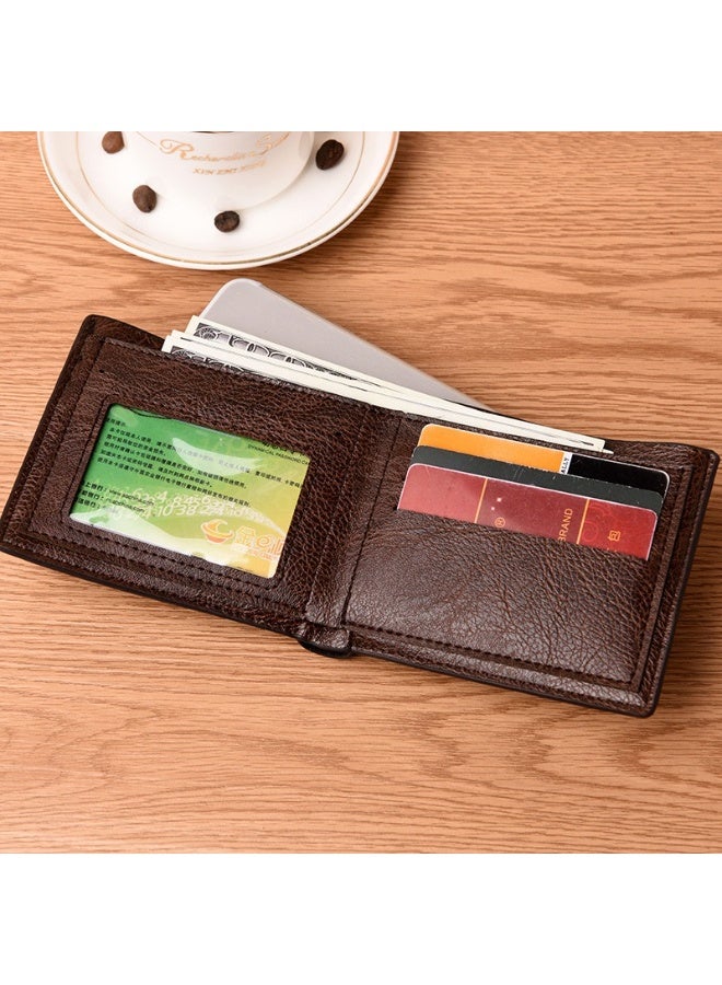 Jeep Buluo JEEP Men’s RFID Blocking Short Wallet – Compact Anti-Theft Bifold Wallet with Multiple Card Slots, ID Window, Cotton Blend Material, Casual Slim Card Holder - Image 4