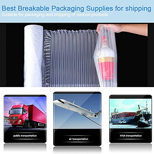 GOENDR Bubble Cushioning Wrap Roll, 15.75 inch x144 Feet, GOENDR Inflatable Air Pillow Column Wrap for heavy duty Packing and Moving, Large Bubble Wine Bottle Protector Breakable Shipping Supplies - Image 5