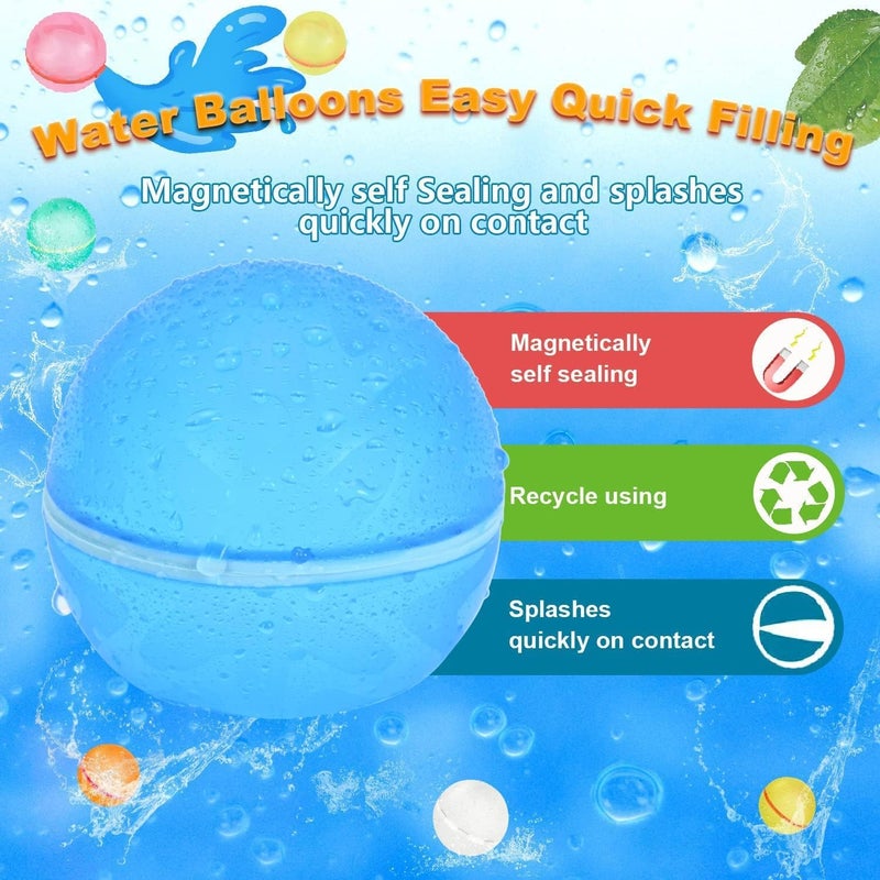 98K Reusable Water Balloons 12 Pcs with Mesh Bag, Pool Beach water Toys for Boys and Girls, Outdoor Summer Toys for Kids Ages 3-12 - Image 2