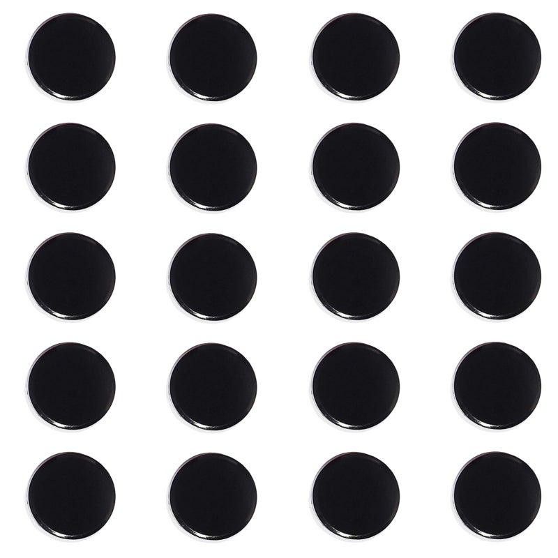 PYJLBX Fridge Magnets 20 Pack Magnet Refrigerator Magnets Strong Magnets Small Magnets for Whiteboard Heavy Duty Magnets Cute Round Mini Magnets for Fridge Crafts Locker Office Classroom Black